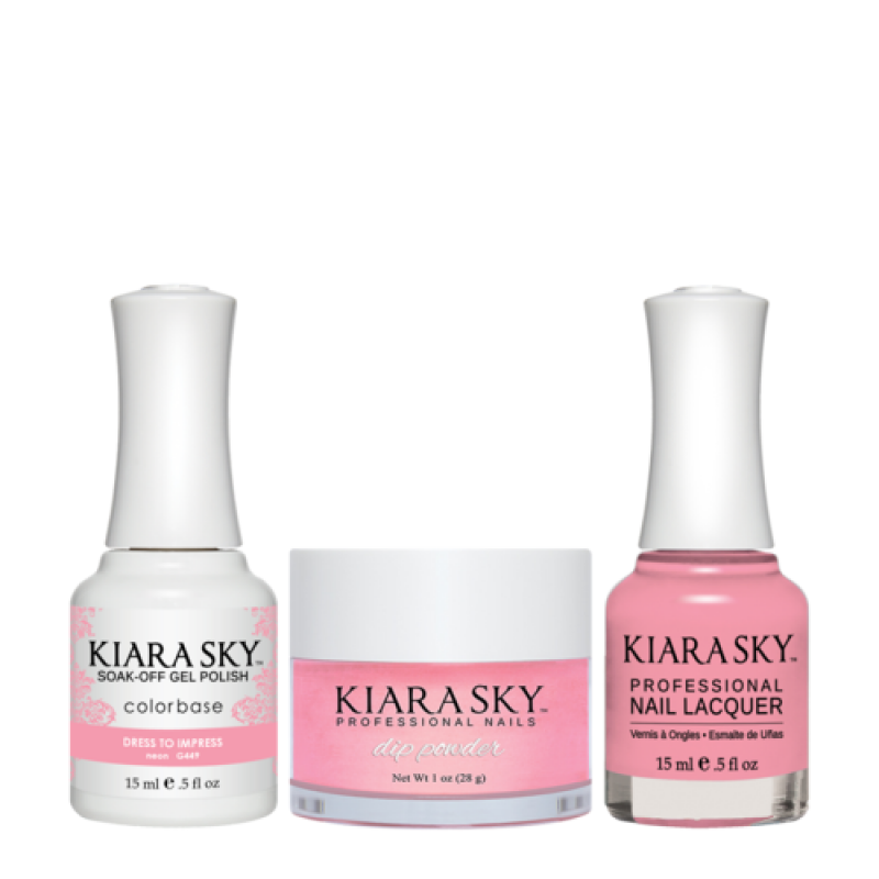 KIARA SKY 3in1 (Dipping Powder + Gel Polish + Nail Lacquer) - DGL 449, Dress-To-Impress